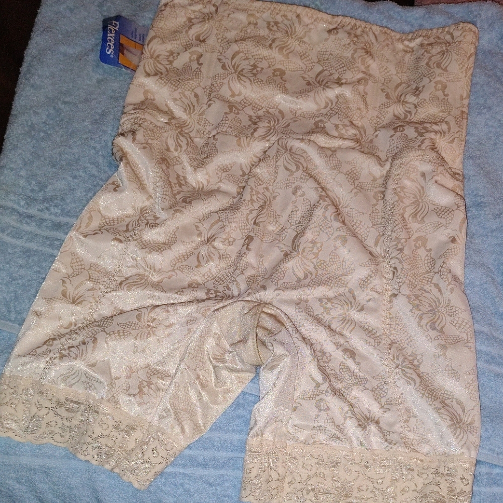 Flexees Cream Lace Shapewear Shorts